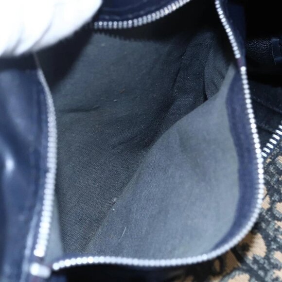 Christian Dior Trotter Canvas Boston Bag Navy Silver Auth 148951 - Picture 12 of 16